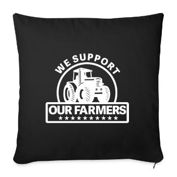 tractor, tractor fan, farmer - Sofa pillowcase 17,3'' x 17,3'' (45 x 45 cm) - black - Front