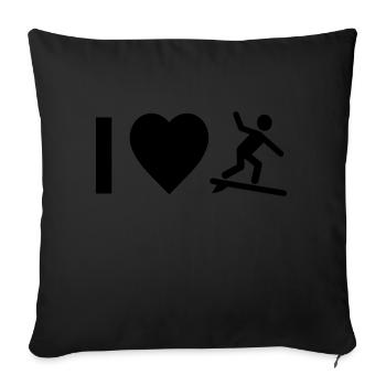 J’adore la chemise de surf - Housse de coussin décorative 45 x 45 cm - noir - Devant