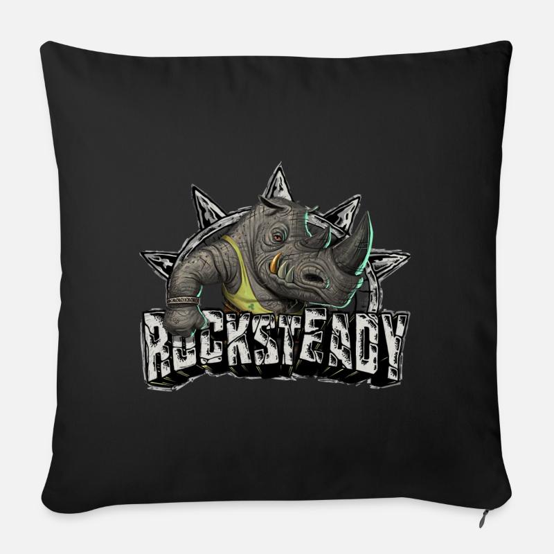 TMNT Mutant Mayhem Avec Rocksteady - Housse de coussin décorative 45 x 45 cm - noir