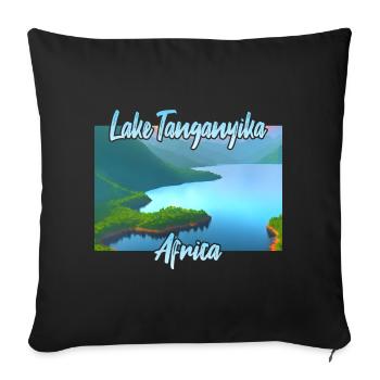Lac tanganyika - Housse de coussin décorative 45 x 45 cm - noir - Devant