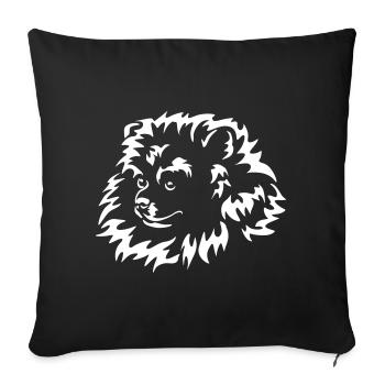 Miniature Spitz Head "Black Edition" - Sofa pillowcase 17,3'' x 17,3'' (45 x 45 cm) - black - Front