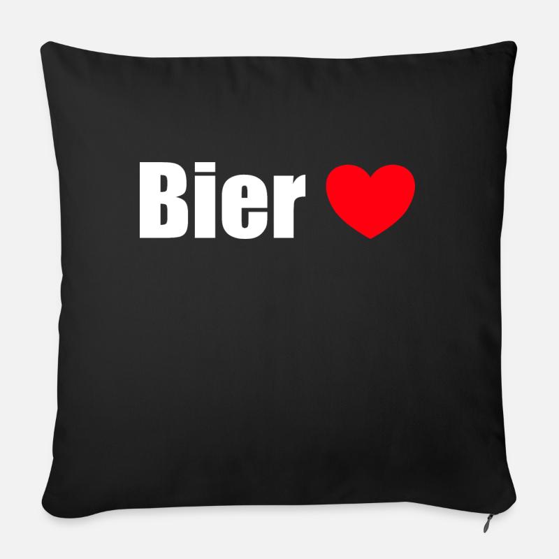 Bierliebe - Sofakissenbezug 45 x 45 cm - Schwarz