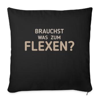 Flexen - Lustiger Spruch - Sofakissenbezug 45 x 45 cm - Schwarz - Vorne
