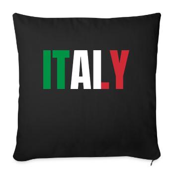 Flag of Italy - Sofa pillowcase 17,3'' x 17,3'' (45 x 45 cm) - black - Front