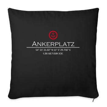 Ankerplatz Großenbrode - Sofakissenbezug 45 x 45 cm - Schwarz - Vorne