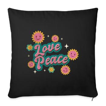 Love peace - Sofa pillowcase 17,3'' x 17,3'' (45 x 45 cm) - black - Front