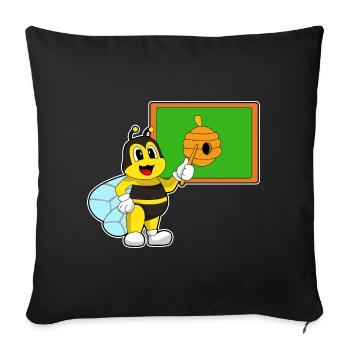 École du professeur d’abeilles pointant des bâtons - Housse de coussin décorative 45 x 45 cm - noir - Devant