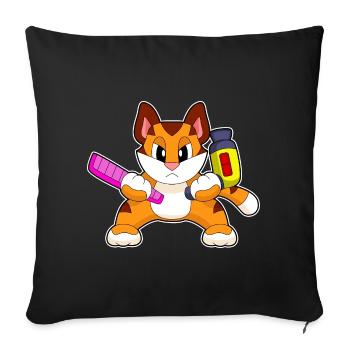 Tiger Hairdresser Comb Hair Dryer - Sofa pillowcase 17,3'' x 17,3'' (45 x 45 cm) - black - Front