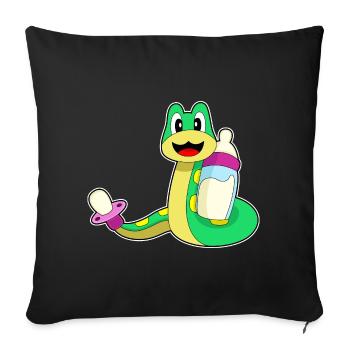 Lait pour biberon Snake - Housse de coussin décorative 45 x 45 cm - noir - Devant
