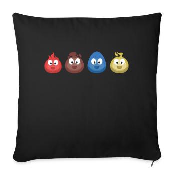 4 éléments (feu, terre, eau, air) (bulle) - Housse de coussin décorative 45 x 45 cm - noir - Devant