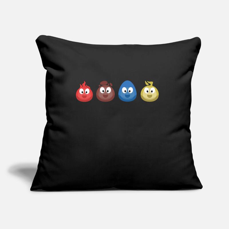 4 éléments (feu, terre, eau, air) (bulle) Housse de coussin décorative 45 x 45 cm