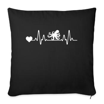 Squid Heartbeat Octopus - Sofa pillowcase 17,3'' x 17,3'' (45 x 45 cm) - black - Front