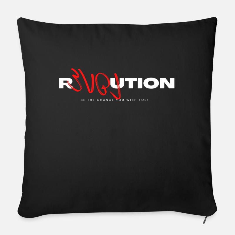 révolution - Housse de coussin décorative 45 x 45 cm - noir