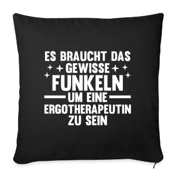 Ergotherapie Ergotherapeutin - Sofakissenbezug 45 x 45 cm - Schwarz - Vorne