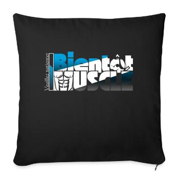 Soon to be muscular, please wait - Sofa pillowcase 17,3'' x 17,3'' (45 x 45 cm) - black - Front