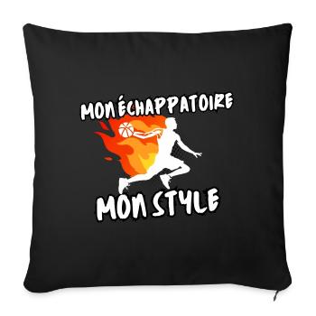Échappatoire Basket en Flamme - Housse de coussin décorative 45 x 45 cm - noir - Devant