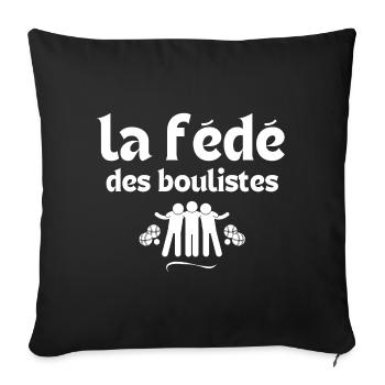 bouliste, pétanque, fan de pétanque - Housse de coussin décorative 45 x 45 cm - noir - Devant