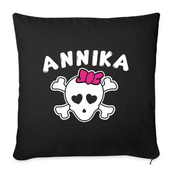 Pirate Annika Design for Girls and Women - Sofa pillowcase 17,3'' x 17,3'' (45 x 45 cm) - black - Front