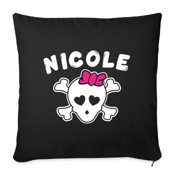 Pirate Nicole Design for Girls and Women - Sofa pillowcase 17,3'' x 17,3'' (45 x 45 cm) - black - Front
