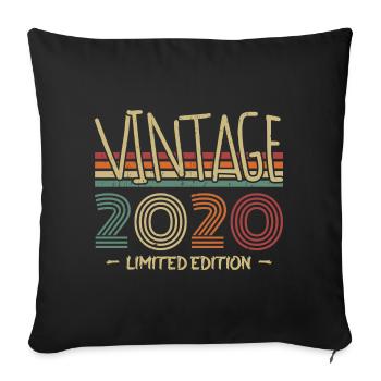 Vintage 2020 Retro 2020 Birthday Gift - Sofa pillowcase 17,3'' x 17,3'' (45 x 45 cm) - black - Front