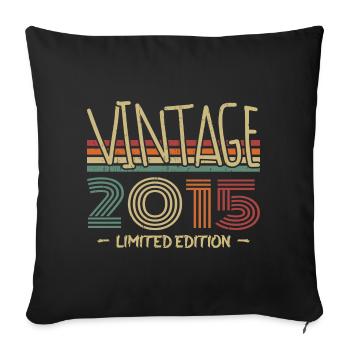 Vintage 2015 Retro 2015 Anniversary Gift - Sofa pillowcase 17,3'' x 17,3'' (45 x 45 cm) - black - Front