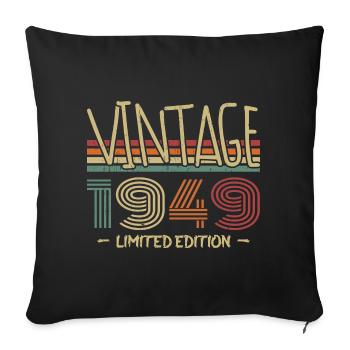 Vintage 1949 Retro 1949 Anniversary Gift - Sofa pillowcase 17,3'' x 17,3'' (45 x 45 cm) - black - Front