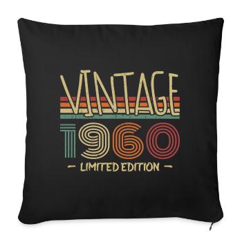 Vintage 1960's Retro 1960's Birthday Gift - Sofa pillowcase 17,3'' x 17,3'' (45 x 45 cm) - black - Front