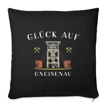 Mine de charbon Gneisenau, Dortmund, le bonheur sur le dessin à la main - Housse de coussin décorative 45 x 45 cm - noir - Devant