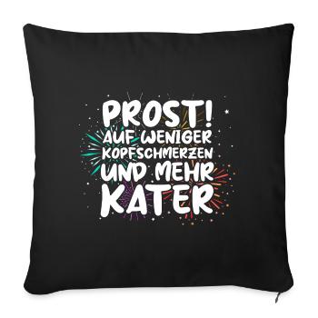 Neujahr Feuerwerk Silvester - Sofakissenbezug 45 x 45 cm - Schwarz - Vorne