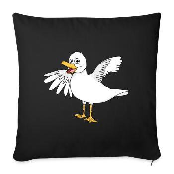 Seagull - crazy bird from the coast - Sofa pillowcase 17,3'' x 17,3'' (45 x 45 cm) - black - Front