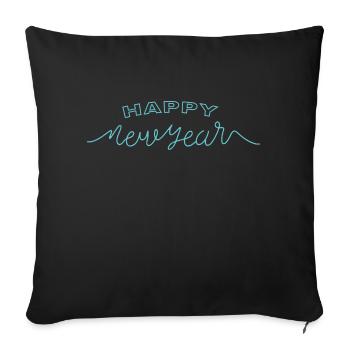happy new year - Housse de coussin décorative 45 x 45 cm - noir - Devant