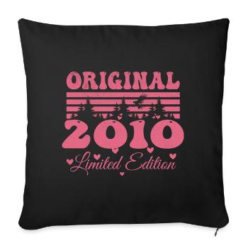 Geschenk zum 14. Geburtstag der Frau 2010 | Jahrgang 2010 - Sofakissenbezug 45 x 45 cm - Schwarz - Vorne