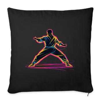 Karateka Steamwave - Sofakissenbezug 45 x 45 cm - Schwarz - Vorne