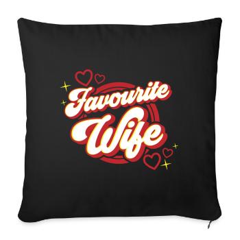 Femme préférée | Couleurs modifiables - Housse de coussin décorative 45 x 45 cm - noir - Devant