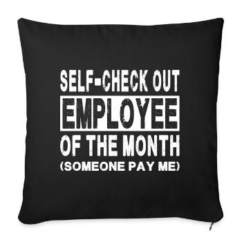 Self-Check Out - Employé du mois - Housse de coussin décorative 45 x 45 cm - noir - Devant