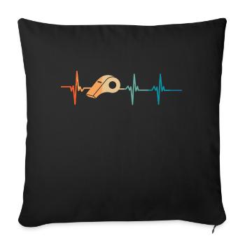Heartbeat Referee Whistle - Sofa pillowcase 17,3'' x 17,3'' (45 x 45 cm) - black - Front