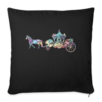 Silhouette de carrosse - Housse de coussin décorative 45 x 45 cm - noir - Devant