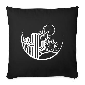 Kaktus Pflanzen Natur Wüste Abenteuer Sonne icon - Sofakissenbezug 45 x 45 cm - Schwarz - Vorne