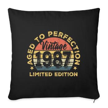 Vintage 1987 Limited Edition - Sofa pillowcase 17,3'' x 17,3'' (45 x 45 cm) - black - Front