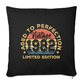 Vintage 1982 Limited Edition - Sofa pillowcase 17,3'' x 17,3'' (45 x 45 cm) - black - Front