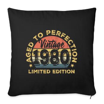 Millésime 1960 Écusson Rond - Housse de coussin décorative 45 x 45 cm - noir - Devant