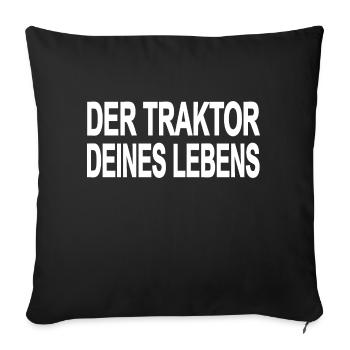 Traktor - Sofakissenbezug 45 x 45 cm - Schwarz - Vorne