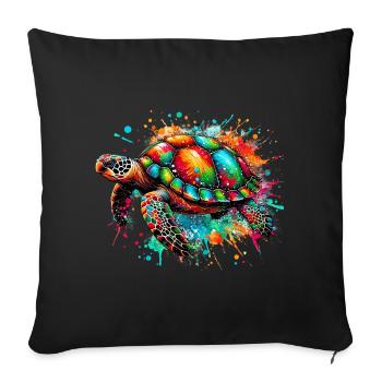 Tortue - Housse de coussin décorative 45 x 45 cm - noir - Devant