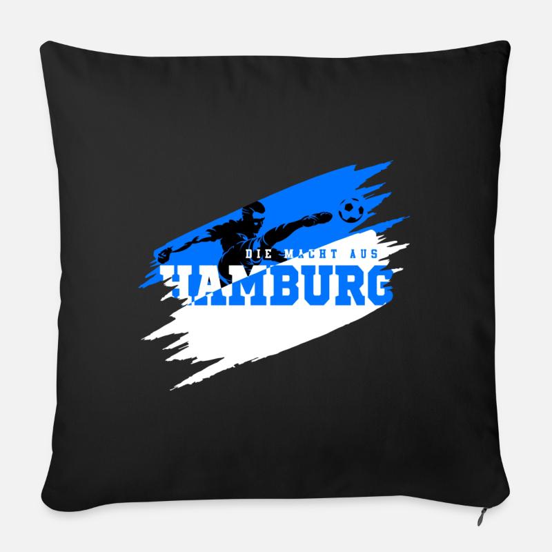 Fußball Hamburg Norden Fan - Sofakissenbezug 45 x 45 cm - Schwarz