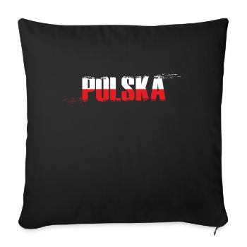 National patriotic theme - Poland - Sofa pillowcase 17,3'' x 17,3'' (45 x 45 cm) - black - Front