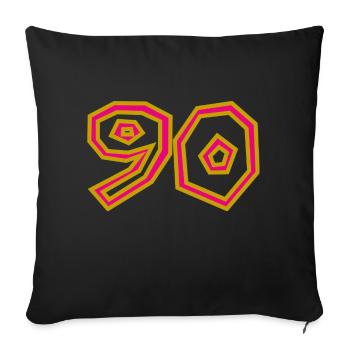 90. 90 YEARS. 90TH ANNIVERSARY. 90TH ANNIVERSARY. - Sofa pillowcase 17,3'' x 17,3'' (45 x 45 cm) - black - Front