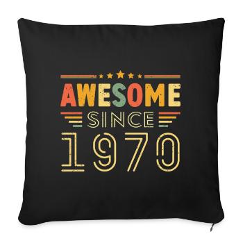Vintage Legend 1970 Gift from 1970 - Born in 1970 - Sofa pillowcase 17,3'' x 17,3'' (45 x 45 cm) - black - Front