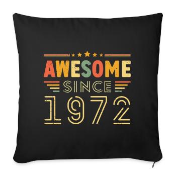 Millésime Légende 1972 Cadeau de 1972 - Né en 1972 - Housse de coussin décorative 45 x 45 cm - noir - Devant
