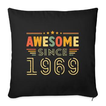 Vintage Legend 1969 Geschenk von 1969 - Jahrgang 1969 - Sofakissenbezug 45 x 45 cm - Schwarz - Vorne