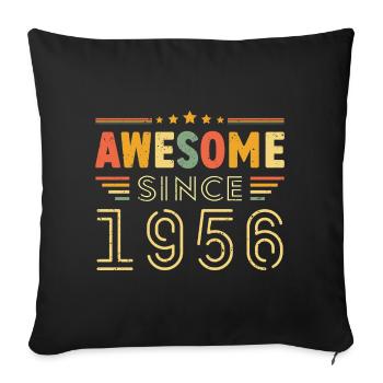 Vintage Legend 1956 Gift from 1956 - Born in 1956 - Sofa pillowcase 17,3'' x 17,3'' (45 x 45 cm) - black - Front
